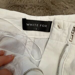 WHITE FOX White Cargo Pants with Silver Hardware - Size S
